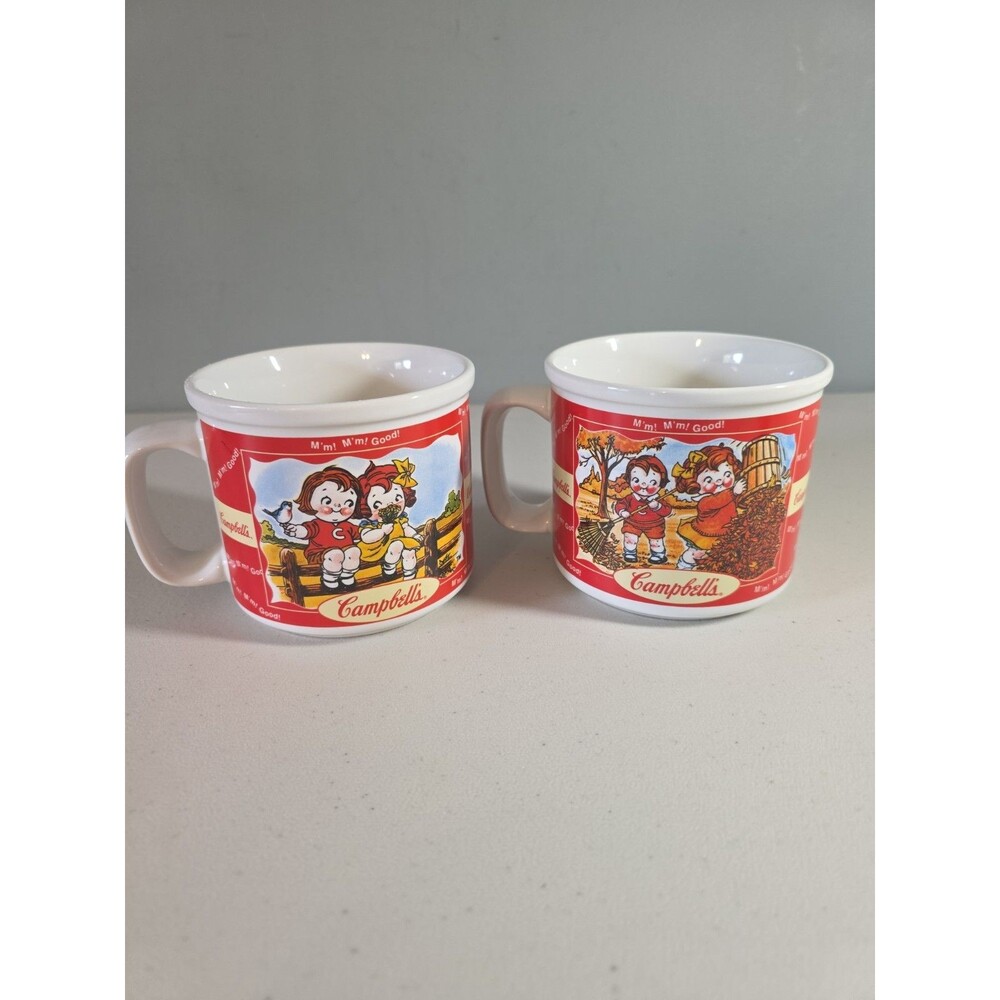Set Of Two 1998 Campbell's Soup Kids 4 Seasons Mugs